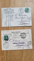 2 Karten Aargau Stempel Mumpf und Baden1908/1909