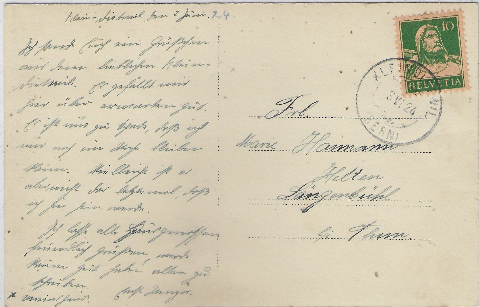 Cartoline postali: Kleindietwil - Generalansicht – Usato da Ettingen venduto da Kartenplanet 1