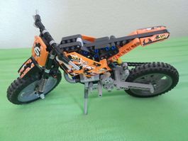 Lego Technic Motorrad orange schwarz