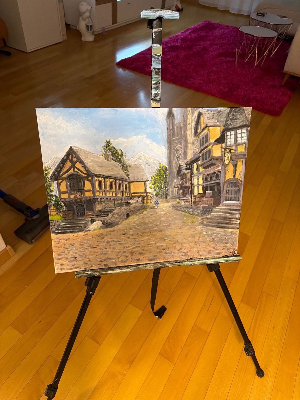 Dipinti: Mittelalterliche Gasse Gemälde 40x50cm – Nuovo e nell'imballaggio originale da Pfäffikon SZ venduto da Andrei_Moro_Kunst 3