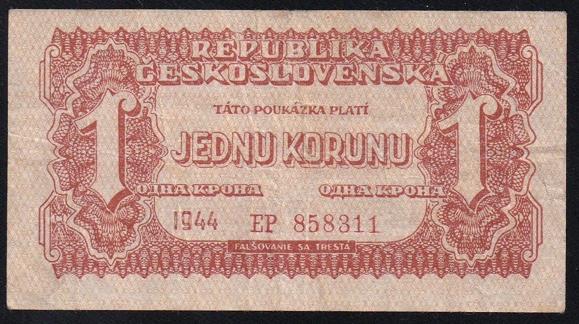 Billets de banque: Tschechoslowakei 1 Korun 1944 – D'occasion à Brugg AG par banknoten_muesli