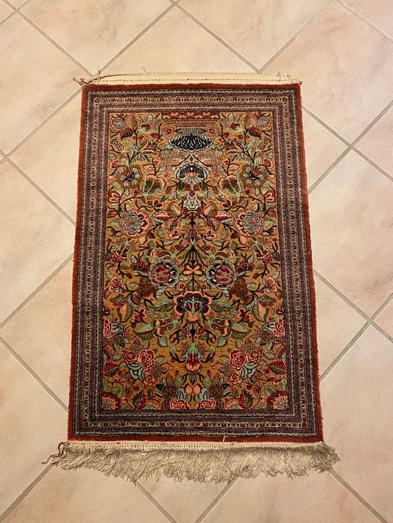 Antiker Perserteppich, Floral, ca. 100 x 62 cm. Fransen | Kaufen auf ...