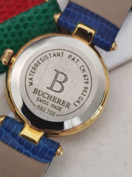 Bucherer Damenuhr mit Wechselbänder, Gold Optik Top! (Gebraucht