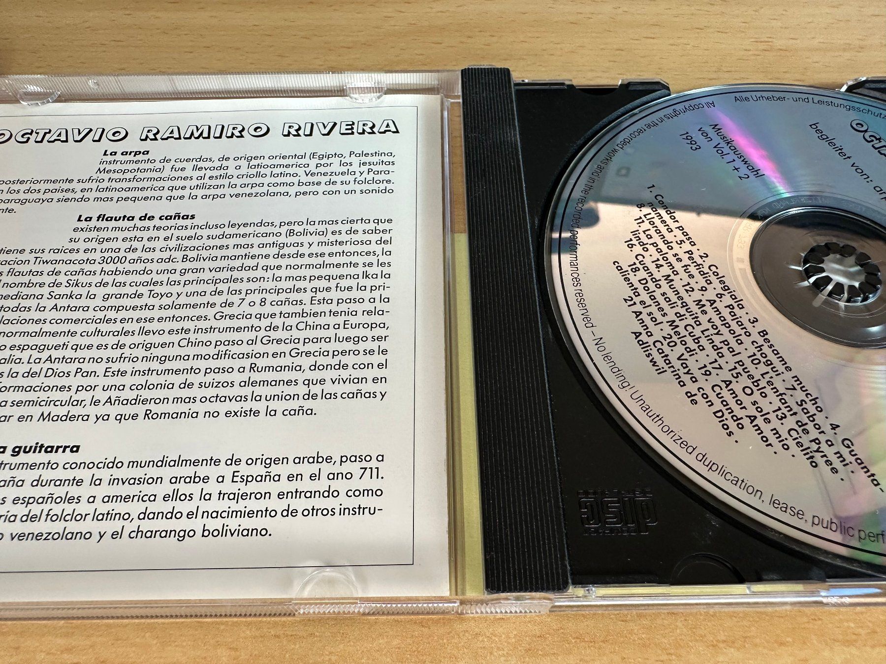 CD: Octavio Ramiro Rivera – Usato da Rikon im Tösstal venduto da Alpenmutz 2