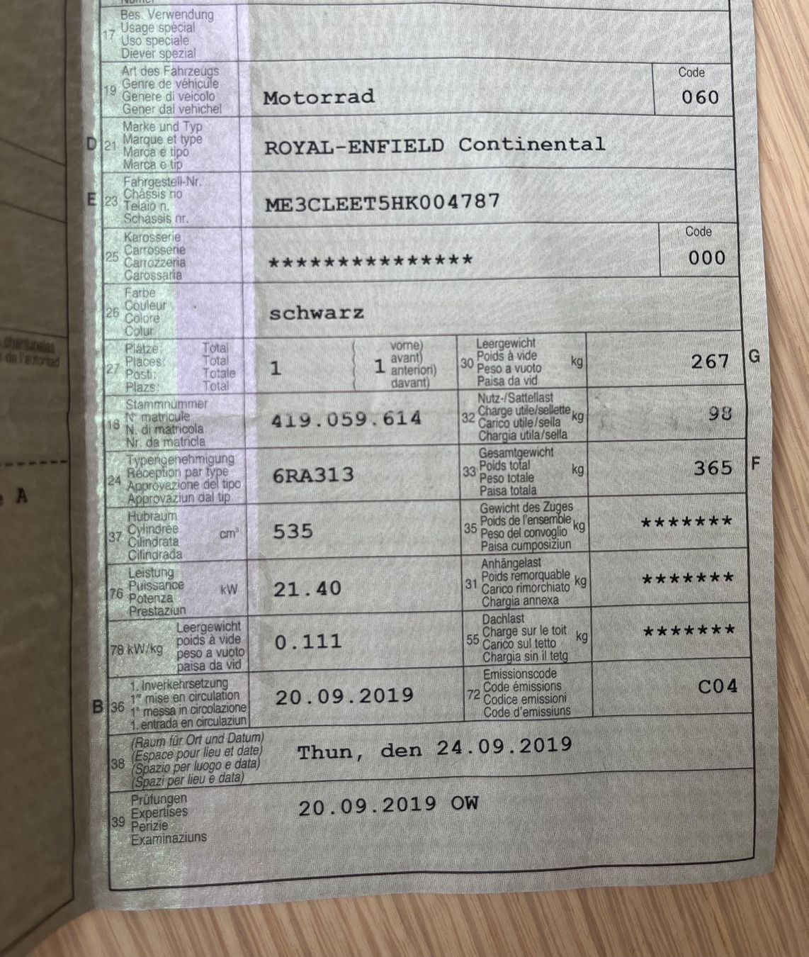 Royal Enfield Altro: Royal Enfield Continental – Difettoso da Lauterbrunnen venduto da pat_dm8x 4