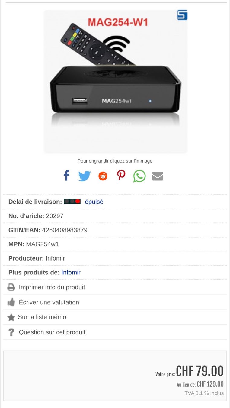 Sistemi audio & multimediali: Boîtier TV  MAG254 – Nuovo e nell'imballaggio originale da Bulle venduto da bruno023 1