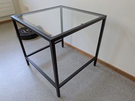 Beistelltisch Glas Metall schwarz 50x50x50cm guter Zustand.