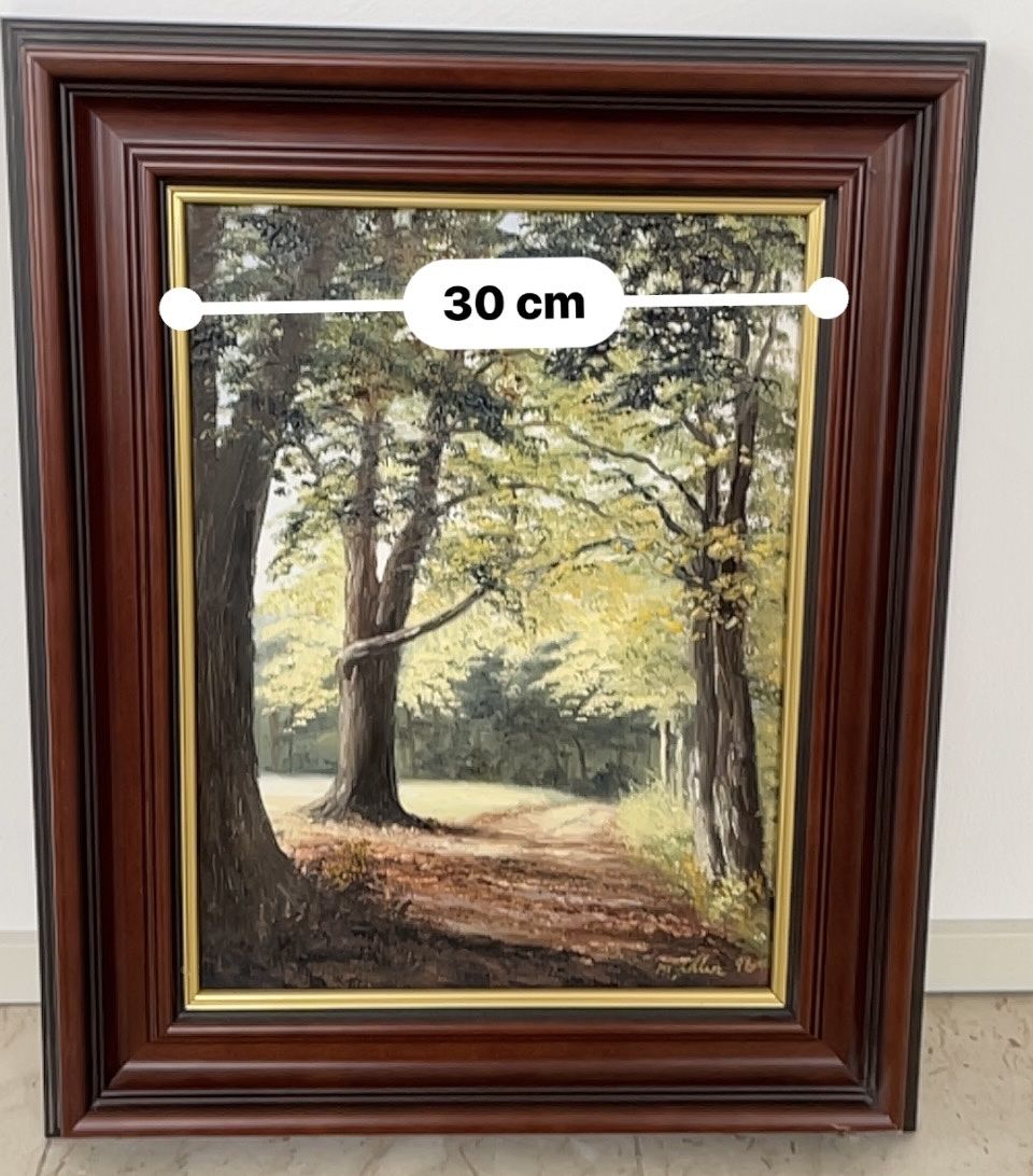 Dipinti: Ölgemälde Herbstwald Landschaft Gemälde Vintage Deko – Usato da Winterthur venduto da Mmagu 3