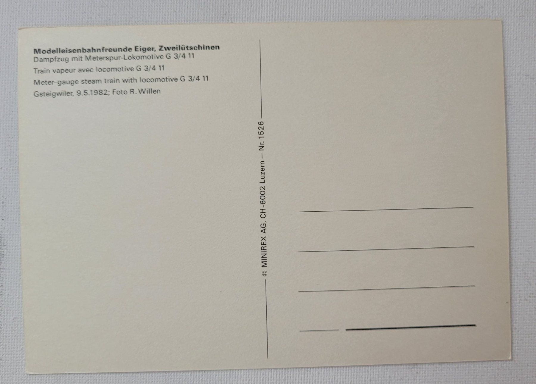 Cartoline postali: DAMPFZUG EIGER, ZWEILÜTSCHINEN – Nuovo (secondo la descrizione) da Neftenbach venduto da Mador6 1
