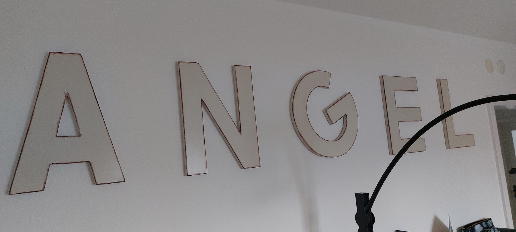 Alle Dekorationen: Grosser Holz Schriftzug ANGEL – Gebraucht aus Rheinfelden von Zottel3