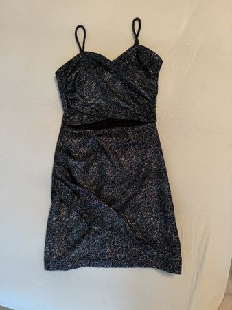 Zara XS Glitter Dress Cut-Out Party New Year's Eve Cocktail