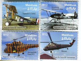 Briefmarken "Flugzeuge, Hubschrauber". Malediven