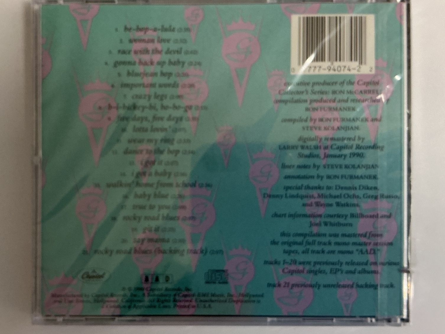 CD: Gene Vincent CD EMI 1990 Neuf, a – Usato da Nidau venduto da california290309 1