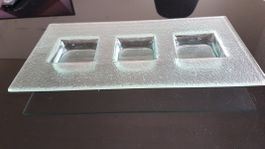 Glas - Schale/Deko mit 3 Ausbuchtungen