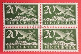 WE32) F4y, Gekreidetes Papier im 4-Block Letzt-Tag Kt. 320.-