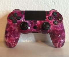 PS4 Controller - Custom Pink Galaxy Skin guter Zustand