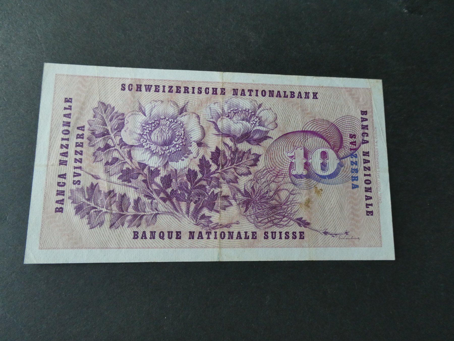 Banconote: Schweiz 1958,  10 Franken – Usato da Hinterforst venduto da Rohusri 1