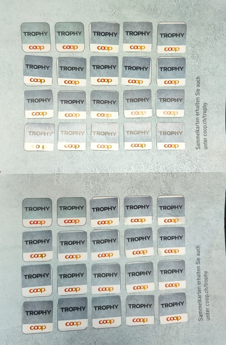 Coop Sammelmarken & -punkte: Coop Trophy - 2x volle Karten – Neu (gemäss Beschreibung) aus Reinach BL von chilller92