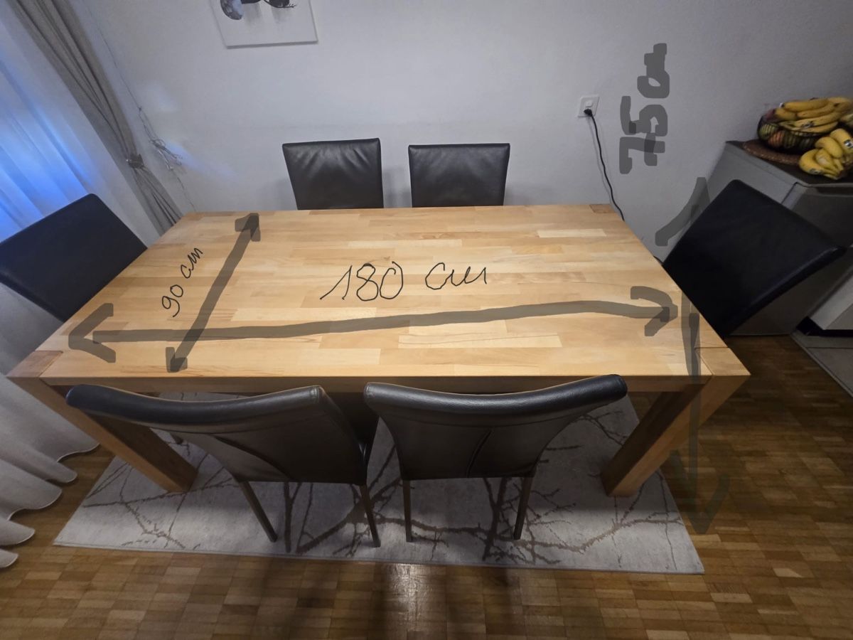 Tavoli: Esstisch Holz 180x90cm Buche geölt 75cm Höhe – Nuovo (secondo la descrizione) da Basel venduto da ref_8ygg