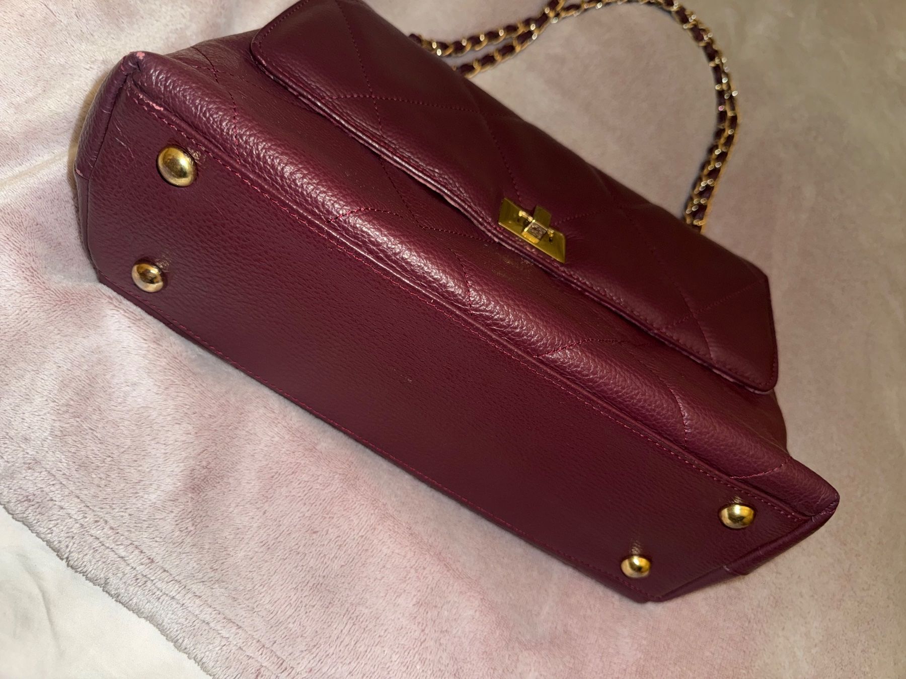 Borse da donna: Sac à main en cuir véritable violet – Usato da St-Maurice venduto da Sandrinette123 7