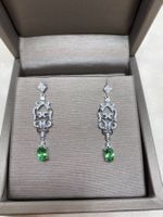 Tsavorit Ohrringe /18k Gold/Diamanten