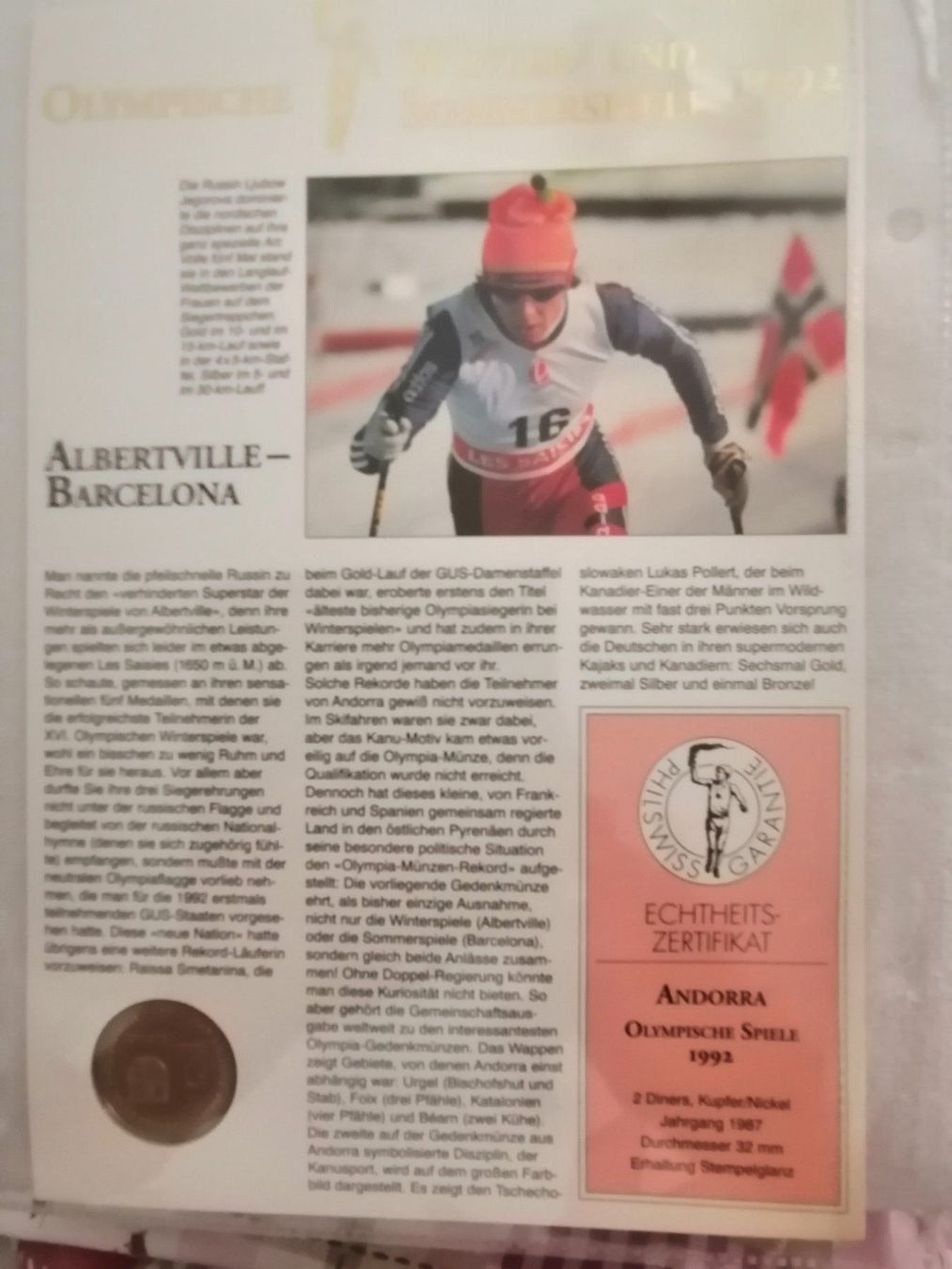 Tutti le monete: 2 Diners Andorra 1987, Olympische Spiele – Usato da Nunningen venduto da mochflo 1