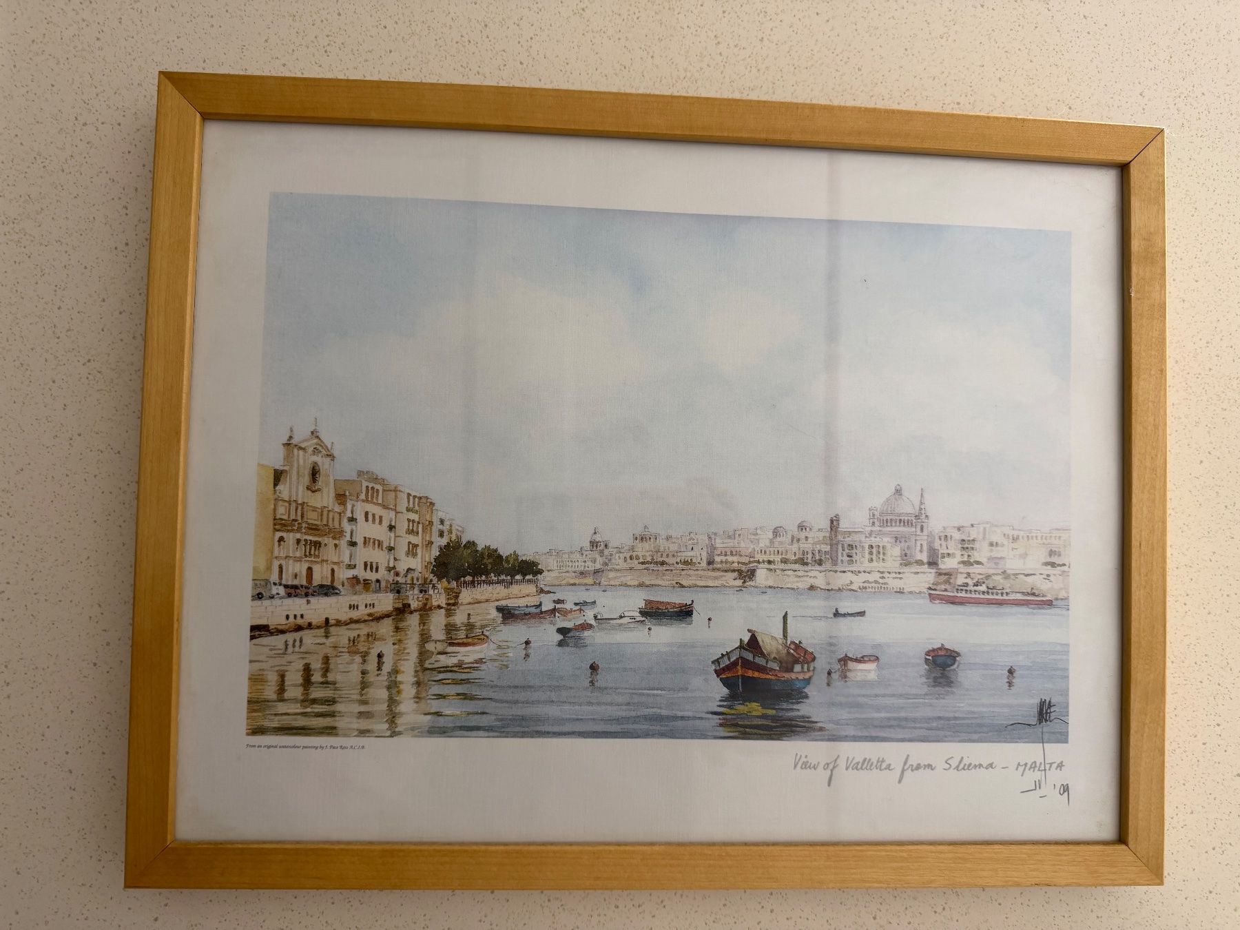 Dipinti: Original Aquarell "Valetta, Malta" mit Rahmen, 1989! – Usato da Bern venduto da sar_56rd
