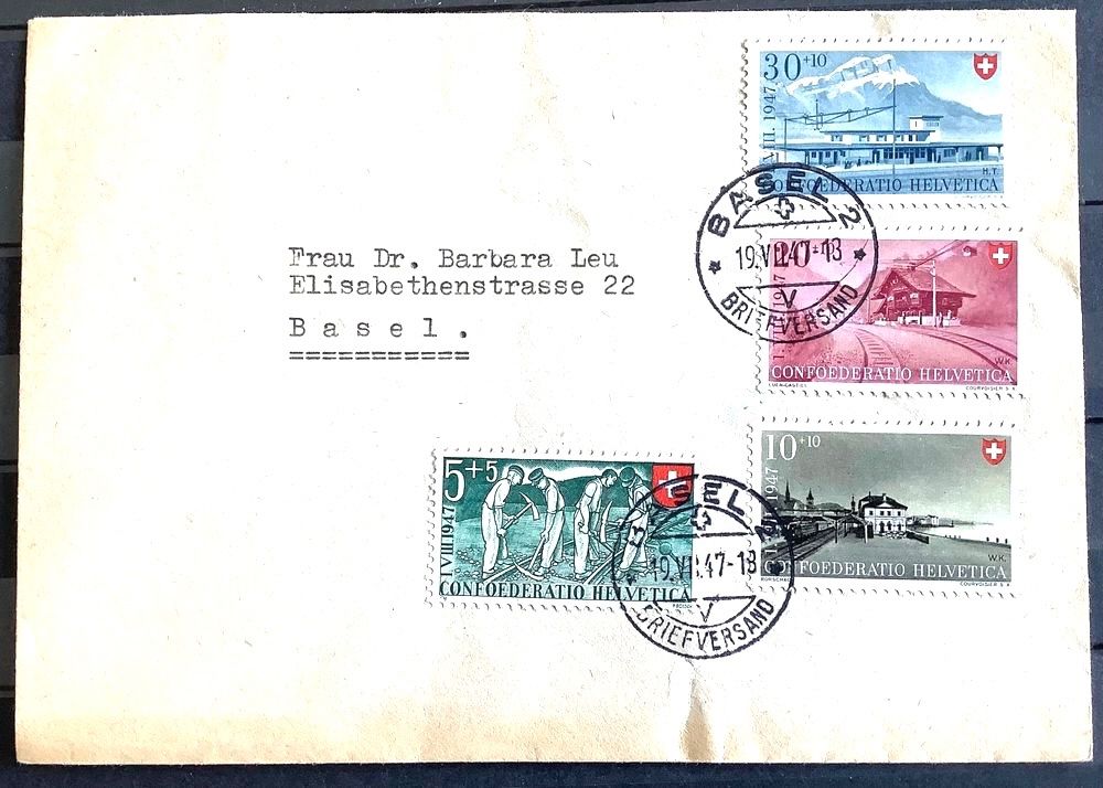 Tutti i francobolli: 1947 Pro Patria Satzbrief / Basel – Usato da Liestal venduto da Skunk02