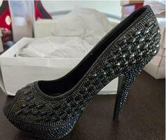 Schuhe Unze London Pumps Schwarz mit Steinen Grösse 39