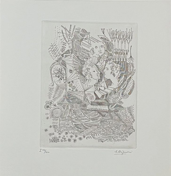 Grafica & Litografie: Serge Brignoni. Figurengruppe, Radierung, Exemplar 26/210. – Usato da Zumikon venduto da tesoro8853