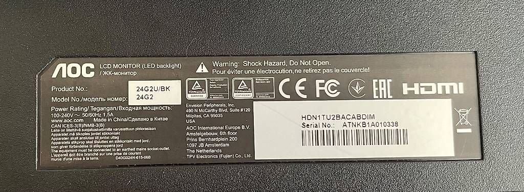 Monitor: Écran Gaming AOC 24G2U/BK - Parfait état – Usato da Genève venduto da alo_vg7s 4