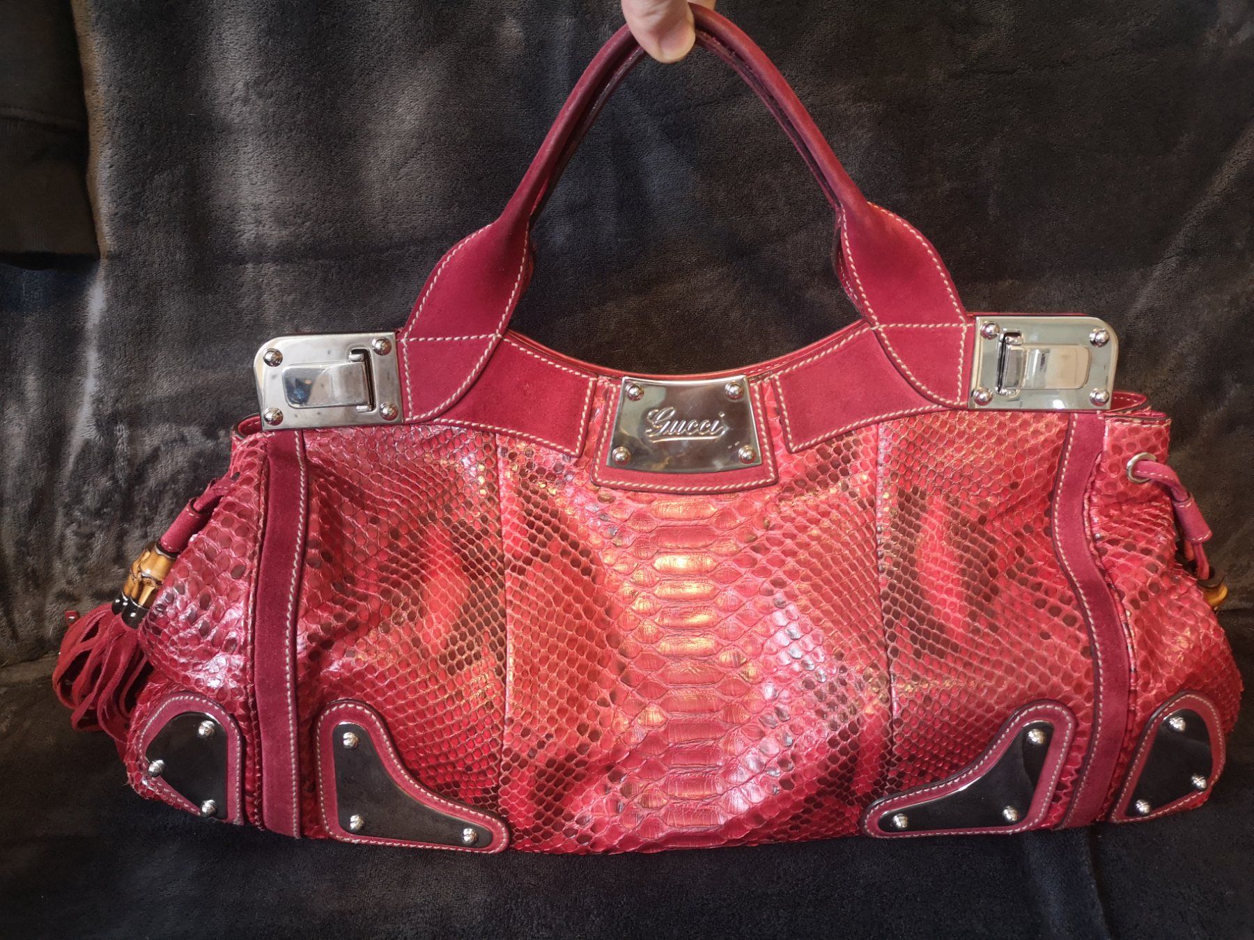 Gucci Borse da donna: Gucci Race Tasche Rotes Phyton Leder – Usato da Full-Reuenthal venduto da BroccoliAG