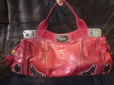 Gucci Race Tasche Rotes Phyton Leder