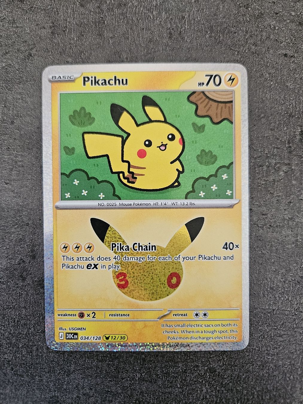Pokémon Carte collezionabili: Pikachu 30CEN 034/128 30th Celebration – Nuovo (secondo la descrizione) da Aarau venduto da san_pb85
