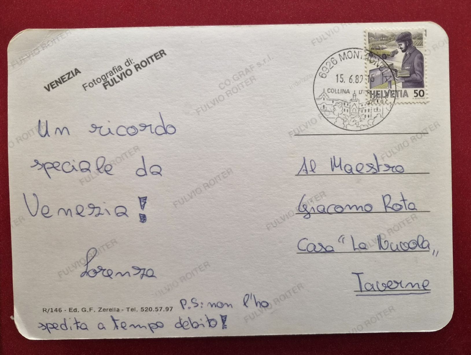 Cartoline postali: Venedig Fulvio Roiter 1989 – Usato da Melchnau venduto da Arthurius 1