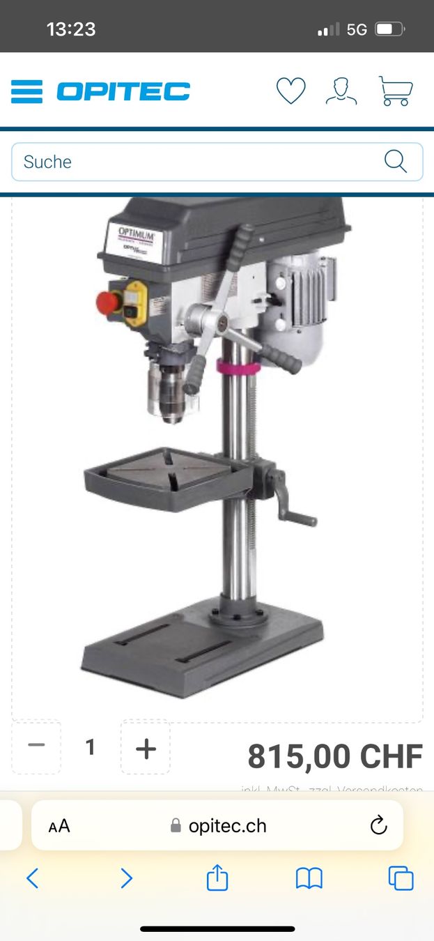 Bohrmaschinen: Optimum B17 Pro Tischbohrmaschine – Gebraucht aus Rothenfluh von  3
