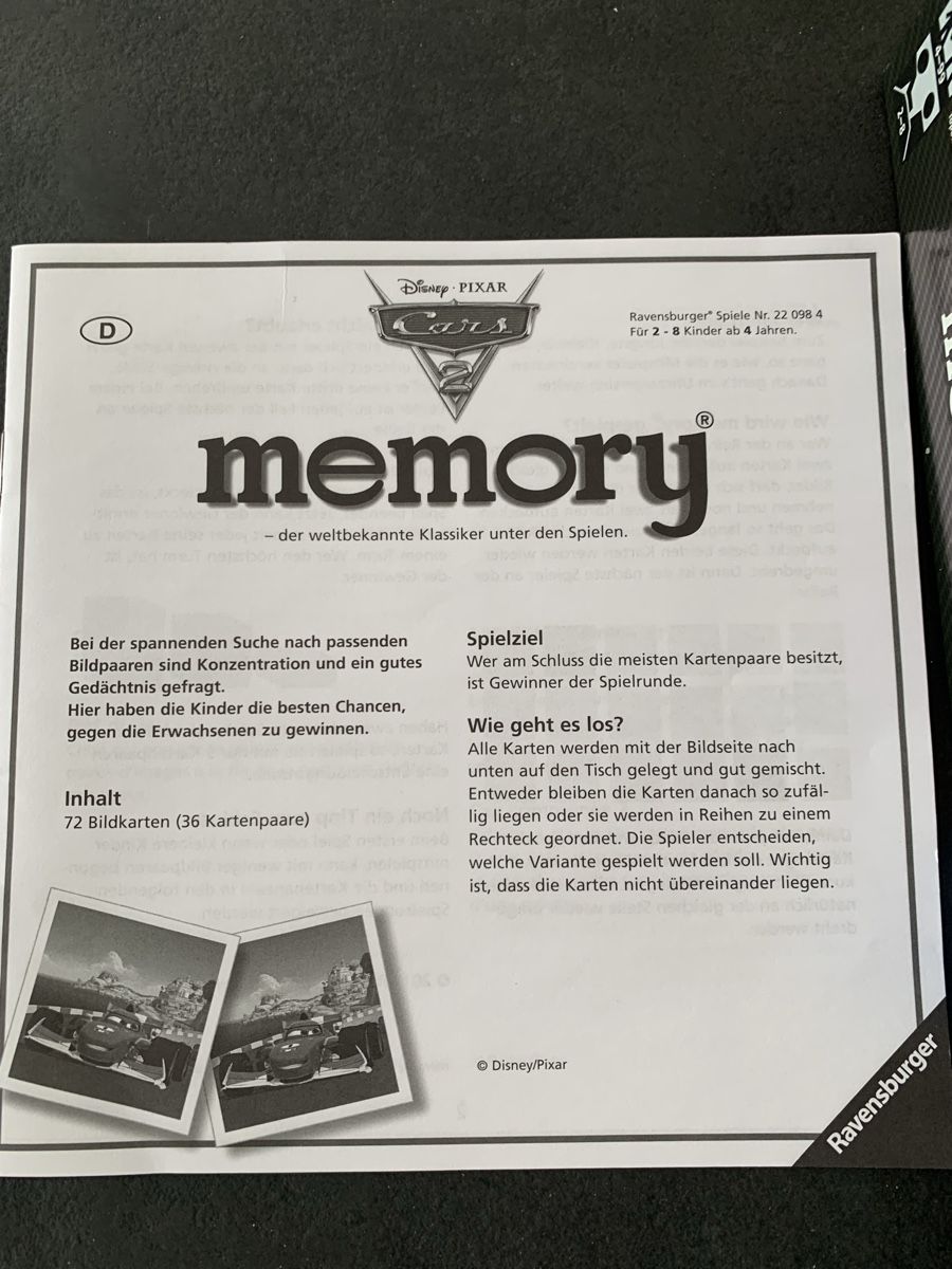 Ravensburger Spiele: Memory Cars Ravensburger – Gebraucht aus Killwangen von Zermatt5 1