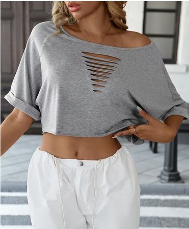NEUES Crop Shirt grau Gr. S - 226422