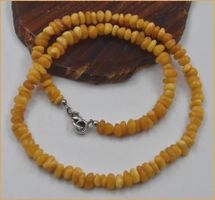 Echter Honig Bernstein (Baltic Amber) Kette ca. 42cm 925S