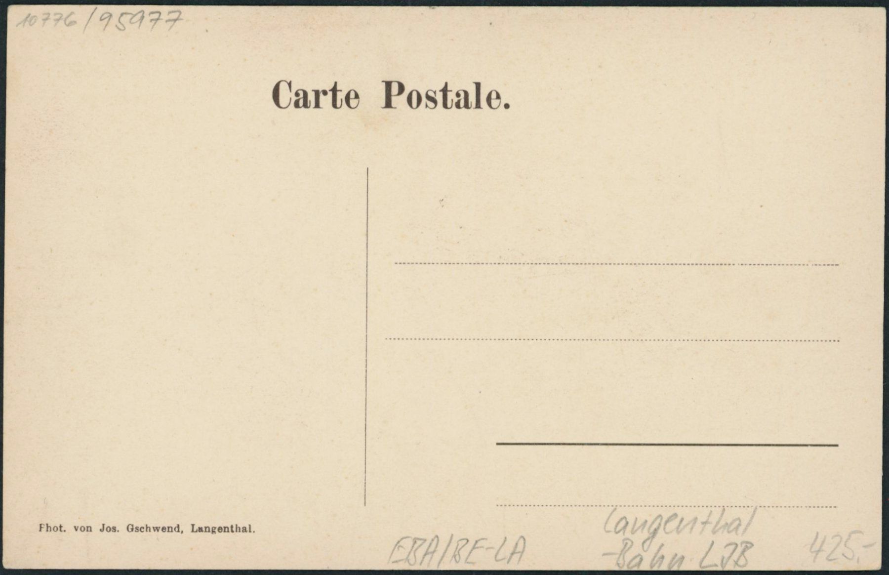 Cartoline postali: BE Langenthal - Bahnhof - Bahn LJB – Nuovo (secondo la descrizione) da Schindellegi venduto da masutka7 1