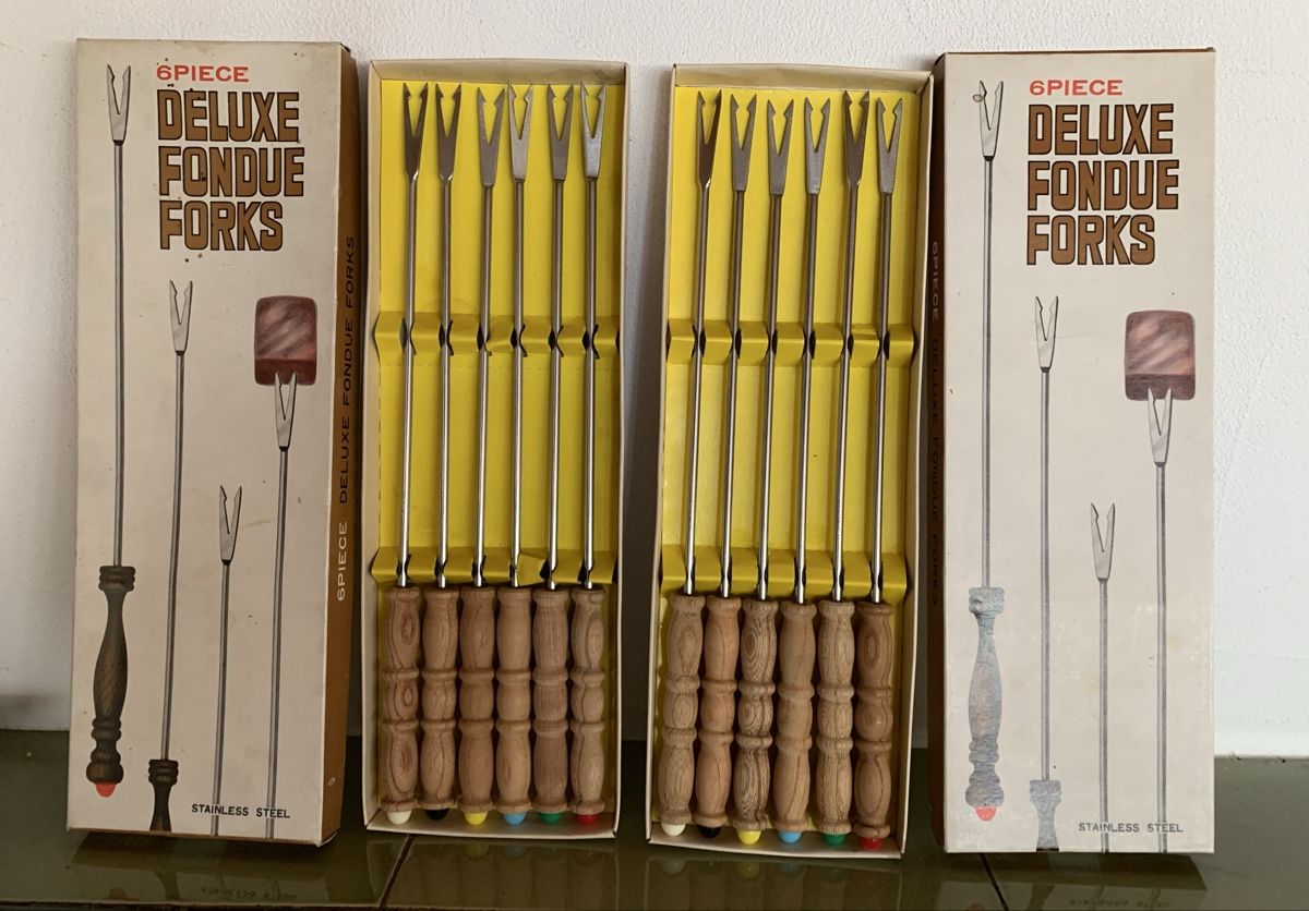 Gabeln: 12 Vintage Fondue Gabeln – Gebraucht aus Egg b. Zürich von ohtannenbaum 1