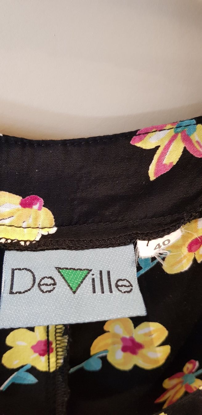 Kleider: Sommerkleid schwarz mit Blumen, Gr. 40 DeVille – Gebraucht aus Dietikon von grafad 2