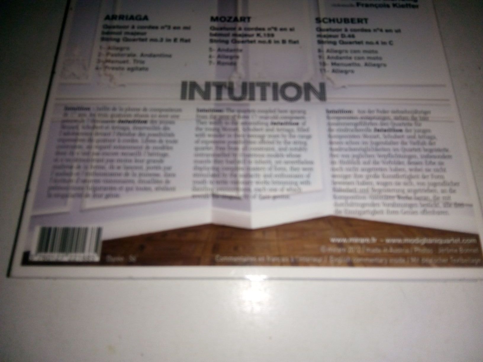 CDs: Quatuor Modigliani - Intuition: Arriaga, Mozart, Schubert – Gebraucht aus St.Gallen von elk2022 9