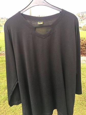 Leichter Pulli in Gr. 50, schwarz, Jersey, 3/4 Arm