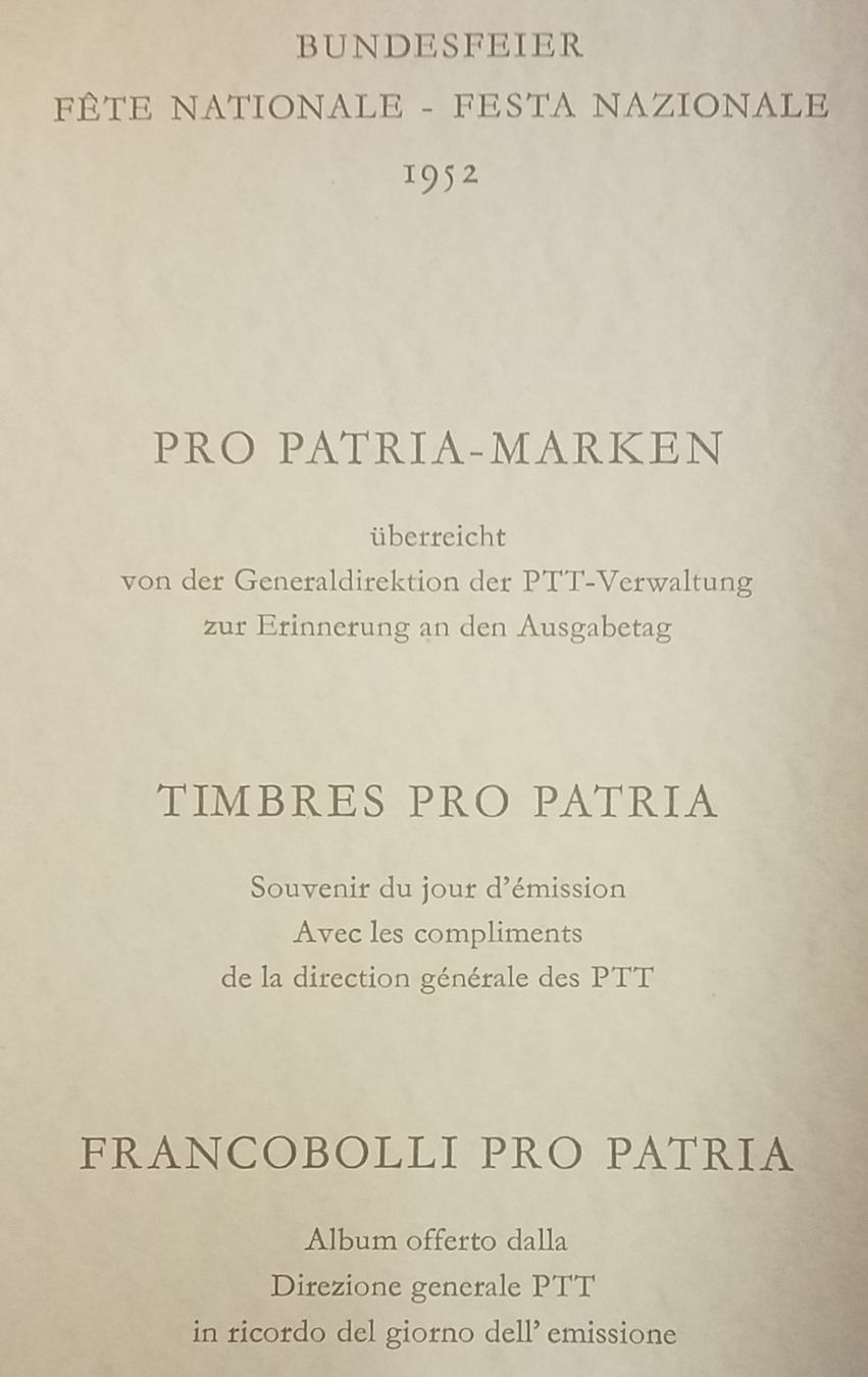 Tutti i francobolli: 1952, Geschenkheft Pro Patria ET, im 4-Block 296.-++ – Nuovo (secondo la descrizione) da Baden venduto da Eggi 5