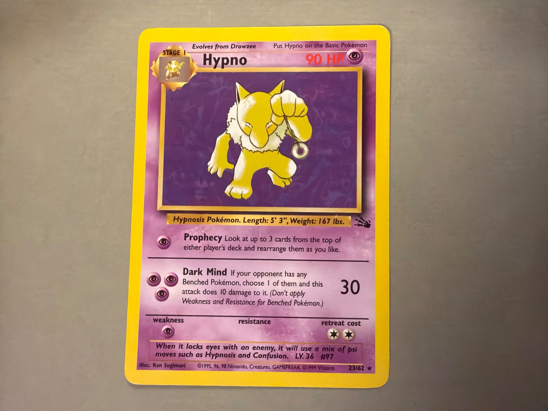 Pokémon Carte collezionabili: Hypno - Fossil – Usato da Kehrsatz venduto da Riyouu