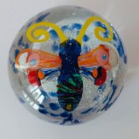 Glaskugel _ alter/rarer Paperweight "Butterfly"