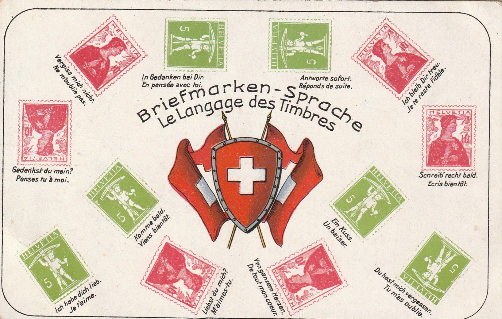Ansichtskarten: Briefmarkensprache – Gebraucht aus Rorschacherberg von fratovi2