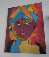 Gemälde, Abstraktes Gesicht,handmade 60×80