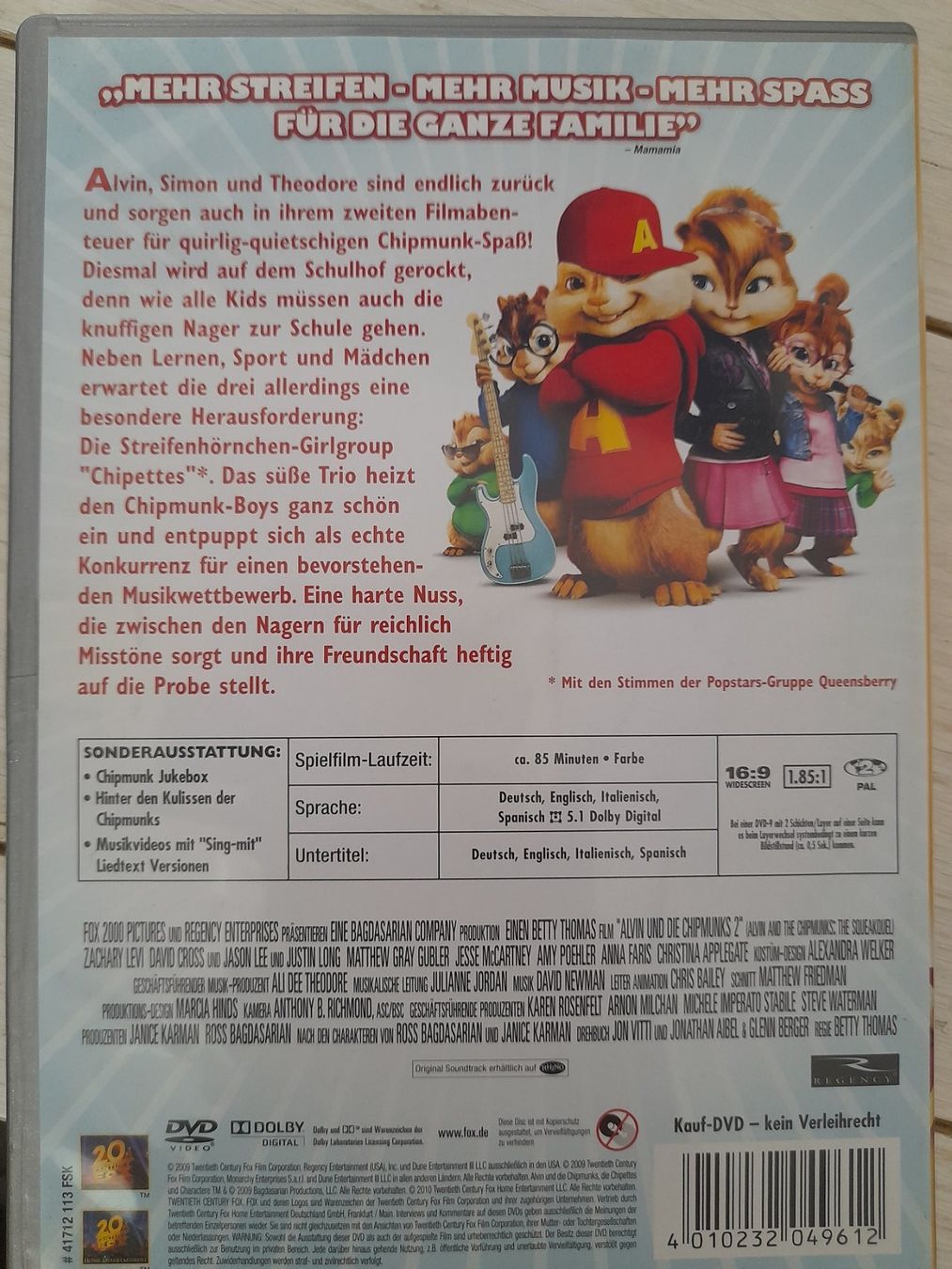 Alle DVDs: DVD Alvin und die Chipmunks 2 – Gebraucht aus Eiken von Lashar 1